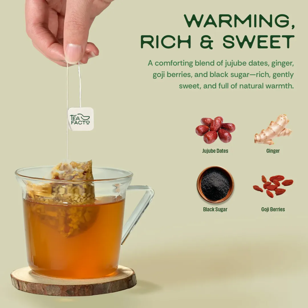 Inner Glow Ginger Jujube Tea | Digestion & Warming (8 bags x 9)
