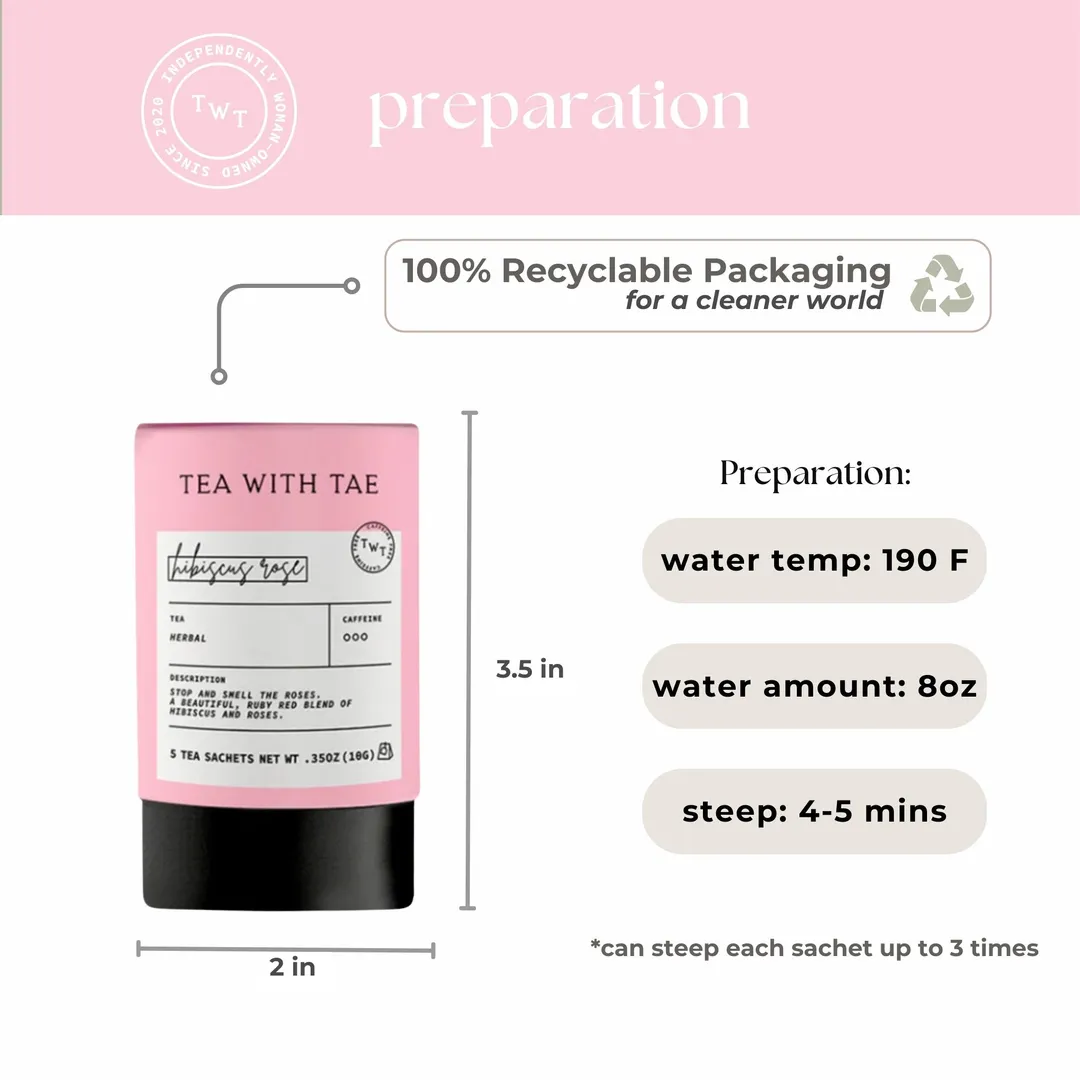 Hibiscus Rose Herbal Mini Tube Gift (5 tea bags)