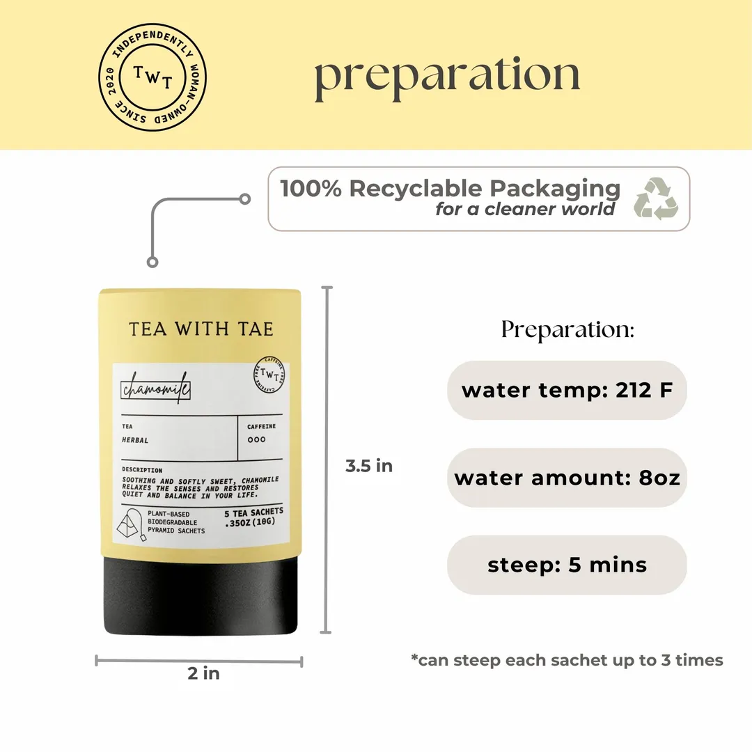 Chamomile Mini Tea Tube Gift (5 tea bags)