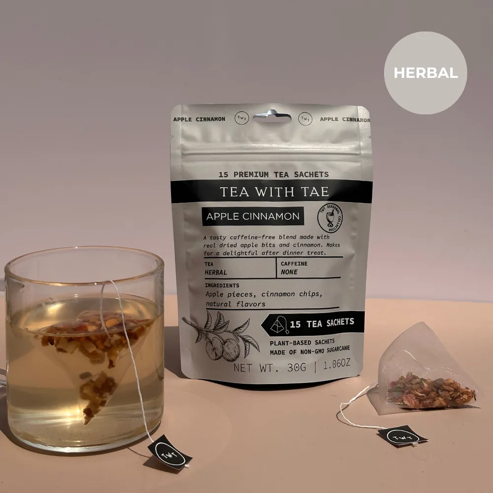 Apple Cinnamon Herbal Tea Pouch (15 Tea Bags) for retail