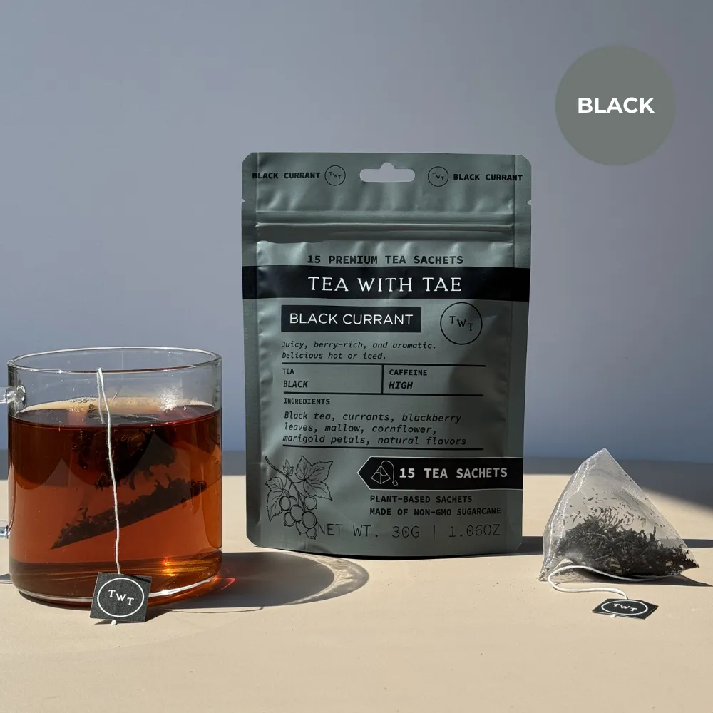 Black Currant Black Tea Pouch (15 Tea Bags) for retail