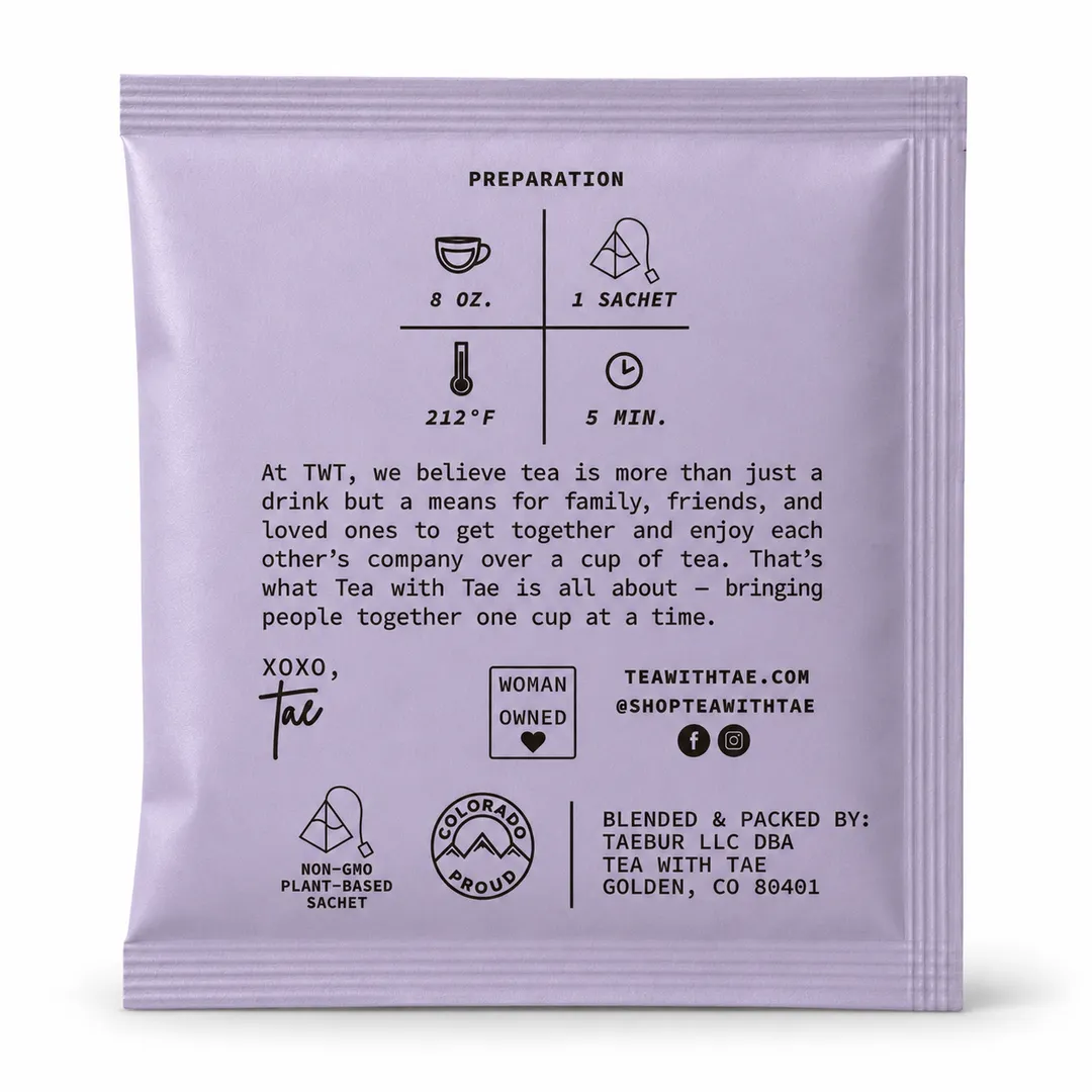 Lavender Earl Grey Black Tea - Individually Wrapped Tea Bag