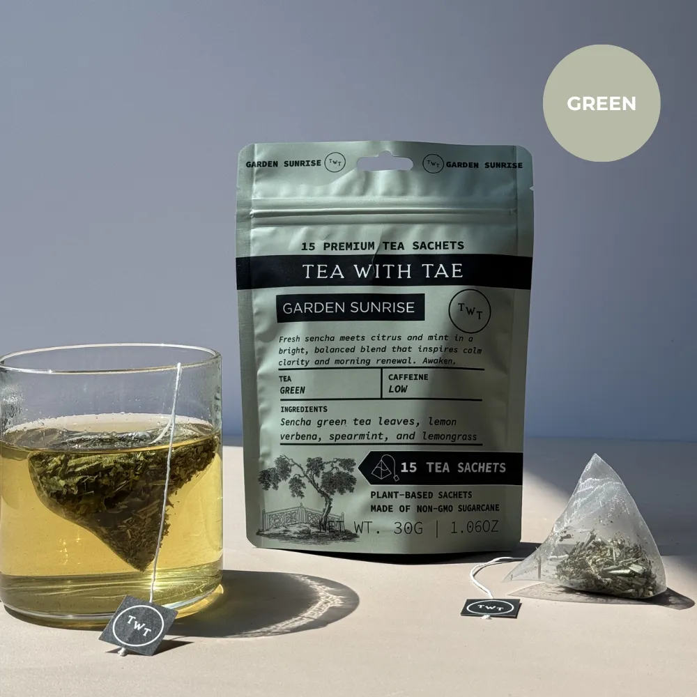 Garden Sunrise Green Tea Pouch (15 Tea bags) for retail