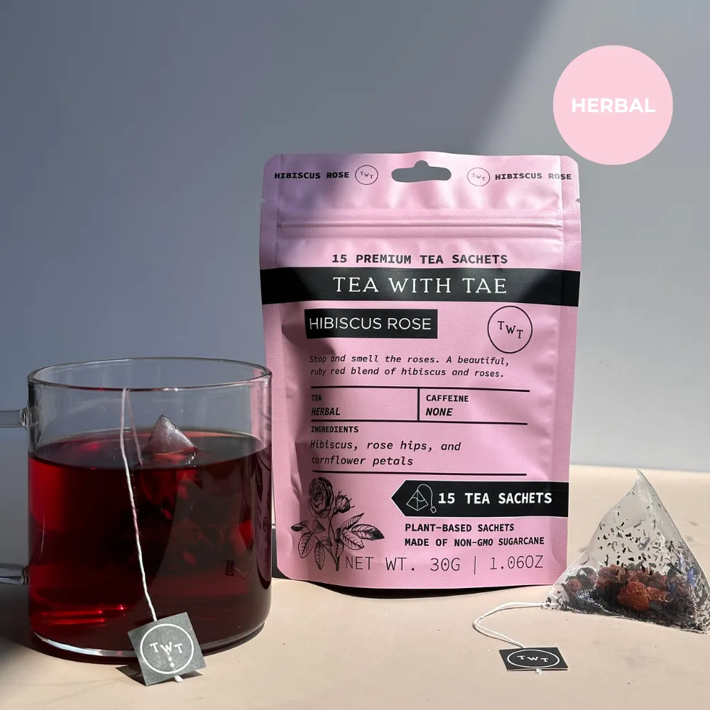Hibiscus Rose Herbal Tea Pouch (15 Tea bags) for retail