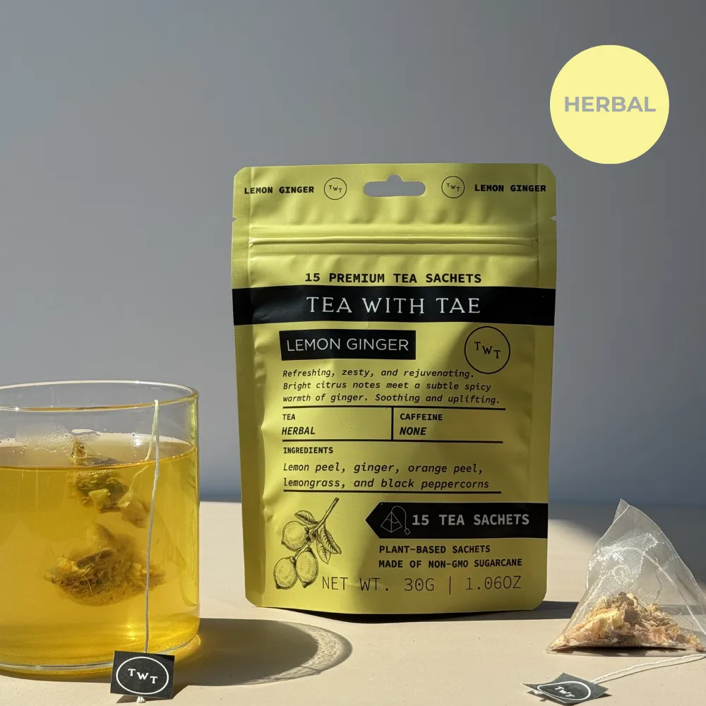 Lemon Ginger Herbal Tea Pouch (15 Tea bags) for retail