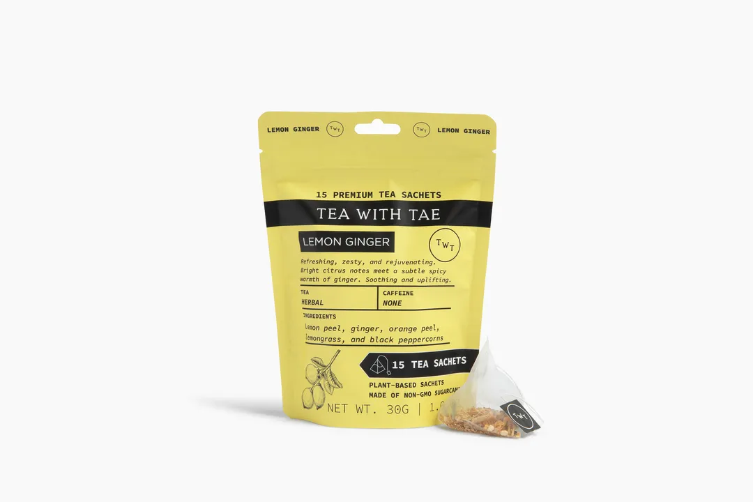 Lemon Ginger Herbal Tea Pouch (15 Tea bags) for retail