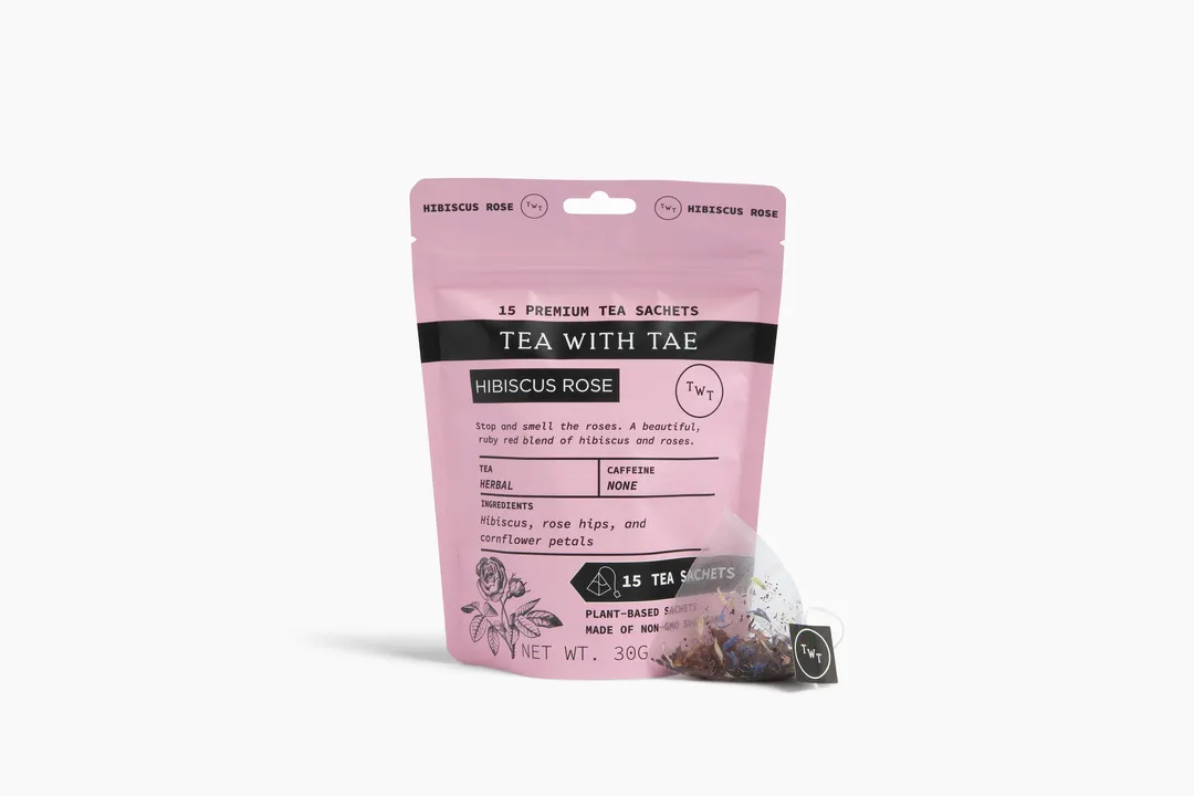 Hibiscus Rose Herbal Tea Pouch (15 Tea bags) for retail