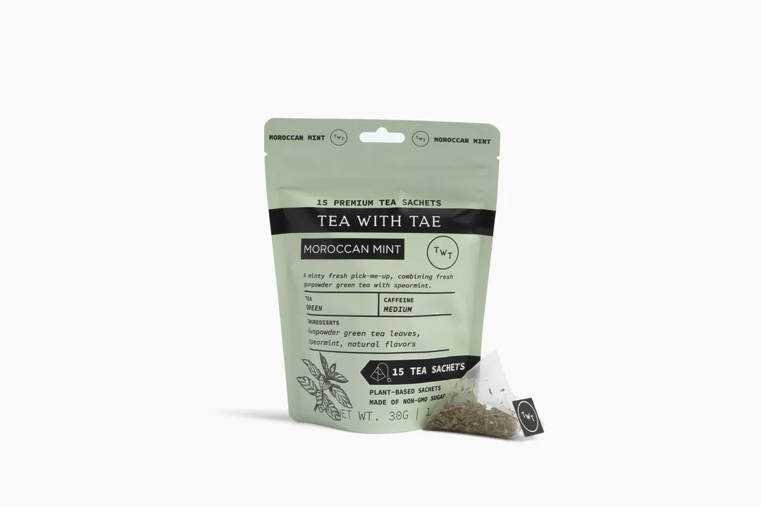 Moroccan Mint Green Tea Pouch (15 Tea bags) for retail