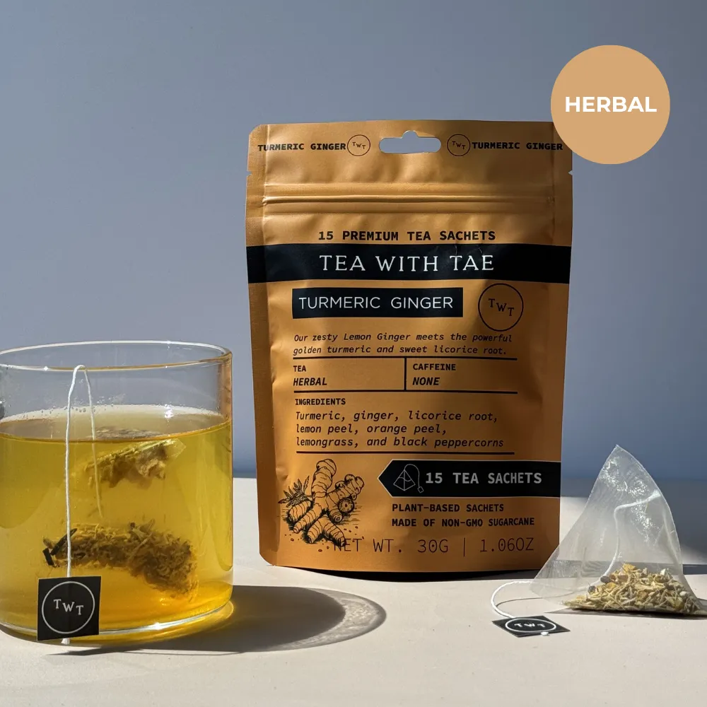 Turmeric Ginger Herbal Tea Pouch (15 Tea bags) for retail