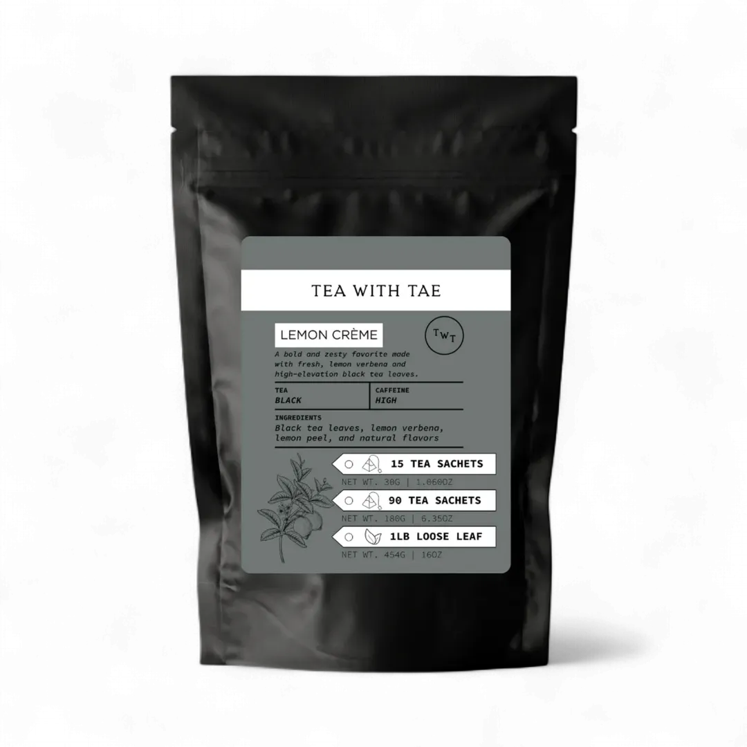 Lemon Crème Black Tea Pouch (90 Tea bags) for food service