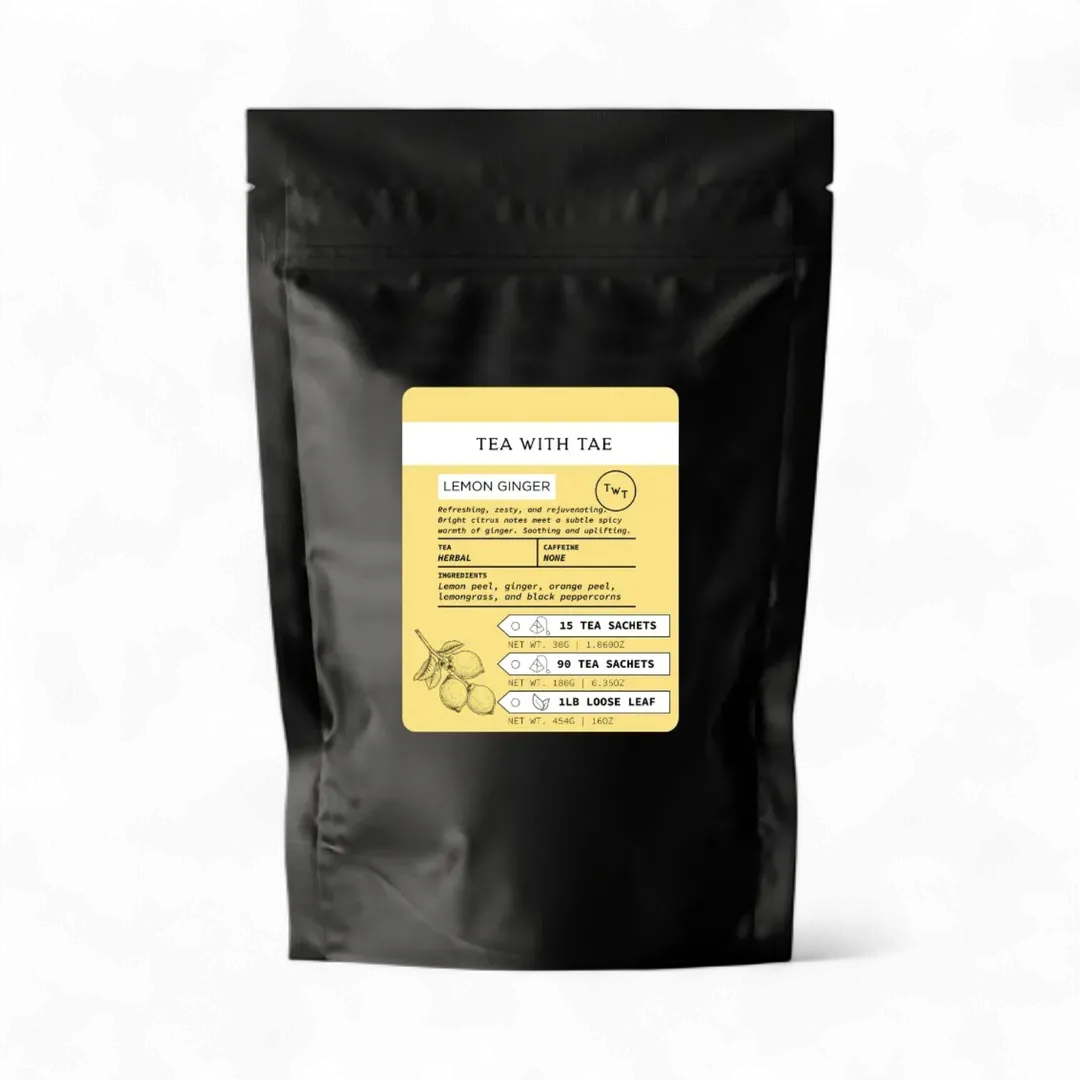 Lemon Ginger Herbal Loose Leaf Tea Pouch (1lb.)