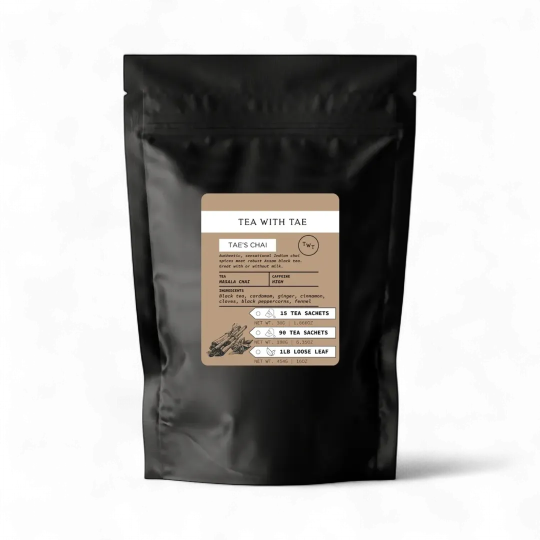 Tae's Chai Tea Pouch (90 Tea bags) for food service