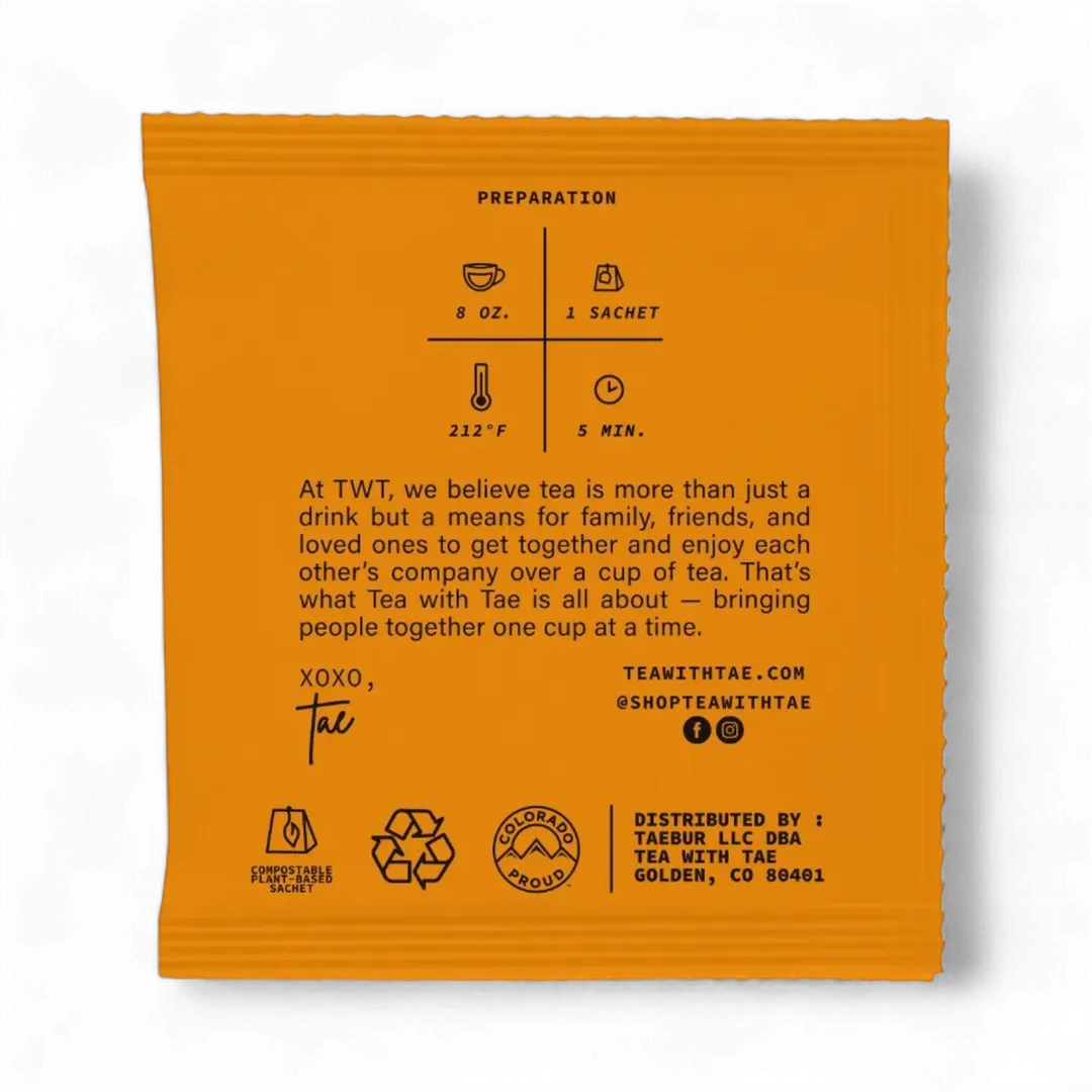 Turmeric Ginger Herbal Tea - Individually Wrapped Tea Bag