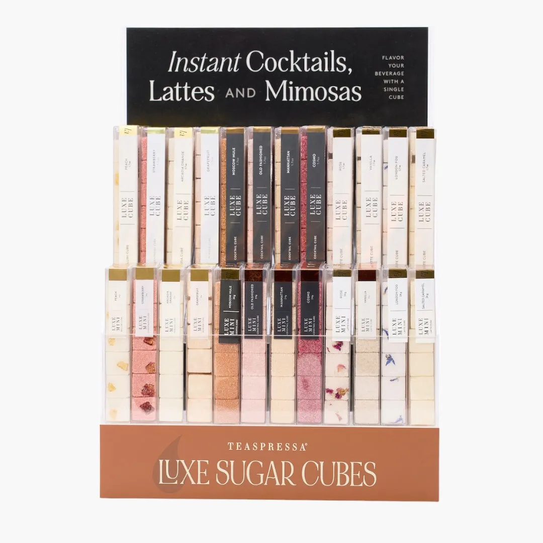 Completed LUXE Mixology Cube Display