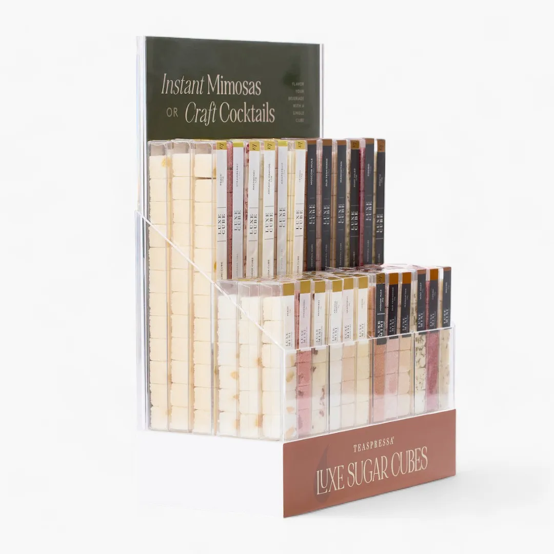 Completed LUXE Mixology Cube Display