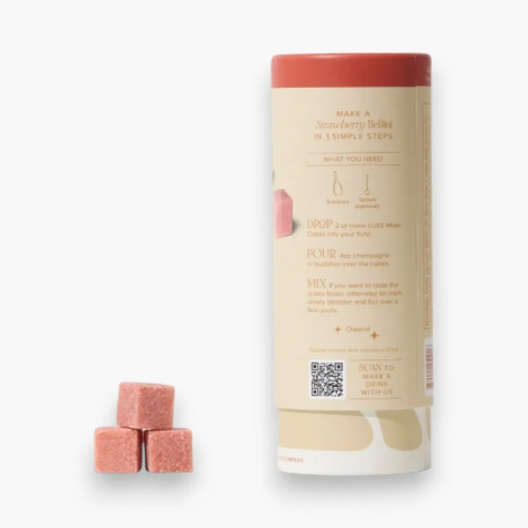 Strawberry Bellini Premium Mixer in a Cube | Tallboy