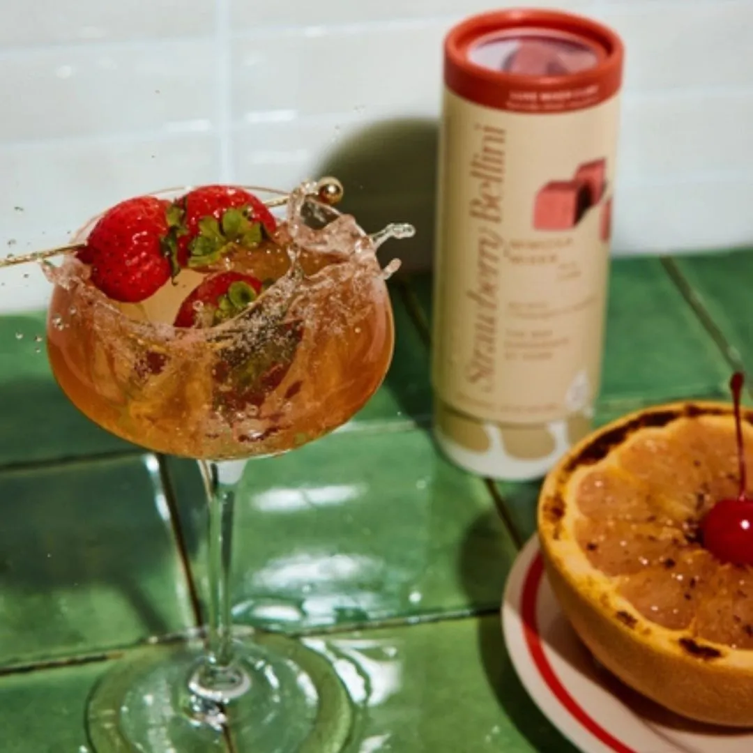 Strawberry Bellini Premium Mixer in a Cube | Tallboy