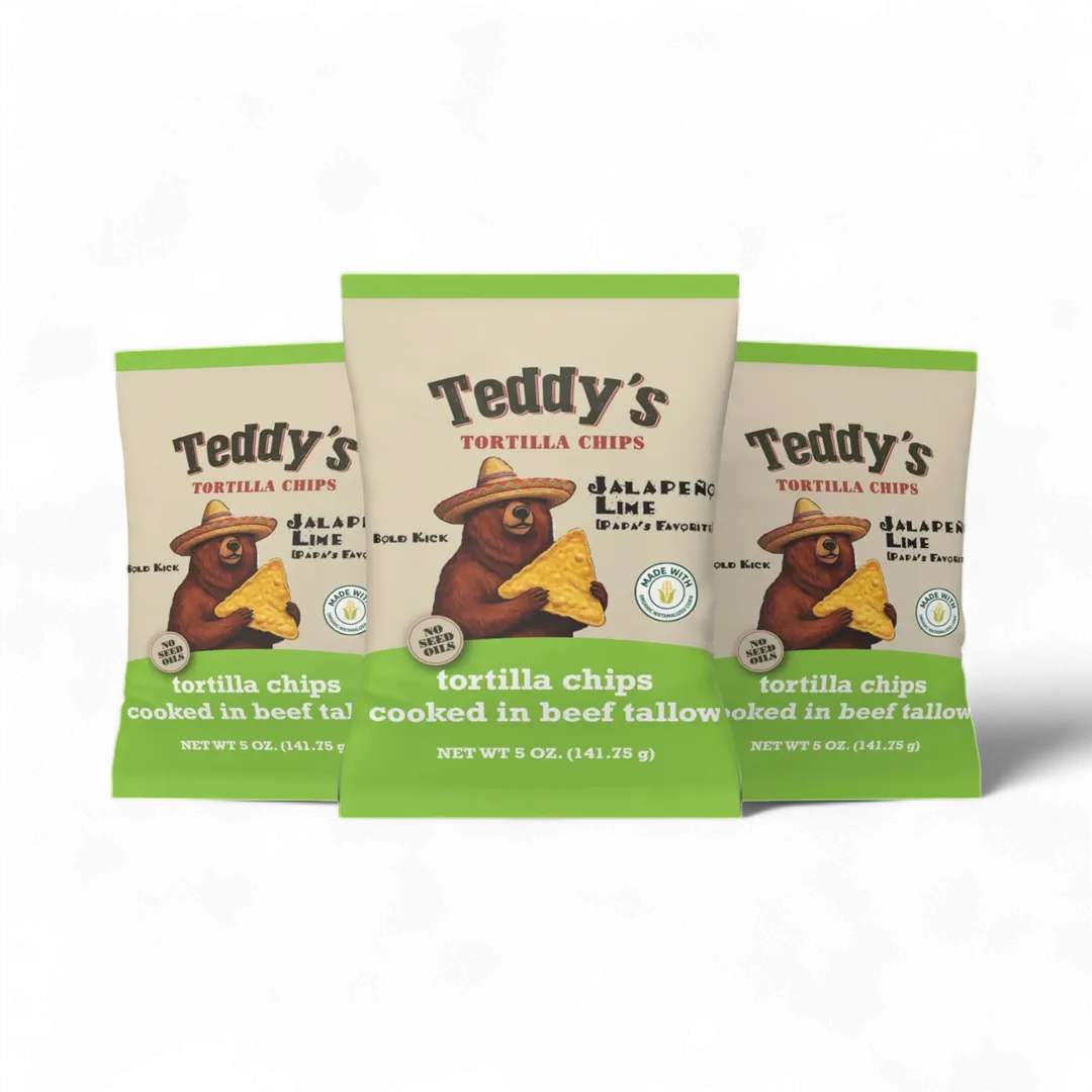 Teddy's Beef Tallow Tortilla Chips - Jalapeño Lime (5oz)