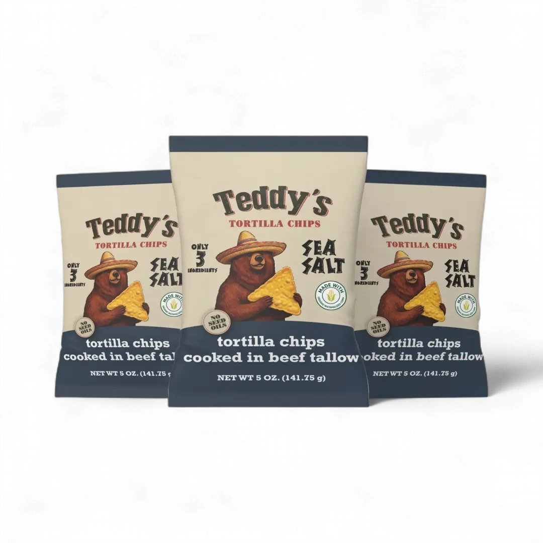 Teddy's Beef Tallow Tortilla Chips - Sea Salt (5oz)