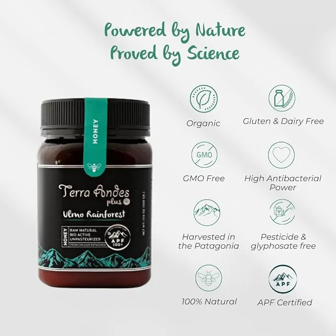 Ulmo Rainforest Raw Honey APF 200+ – 250g, Organic, Medicinal Honey