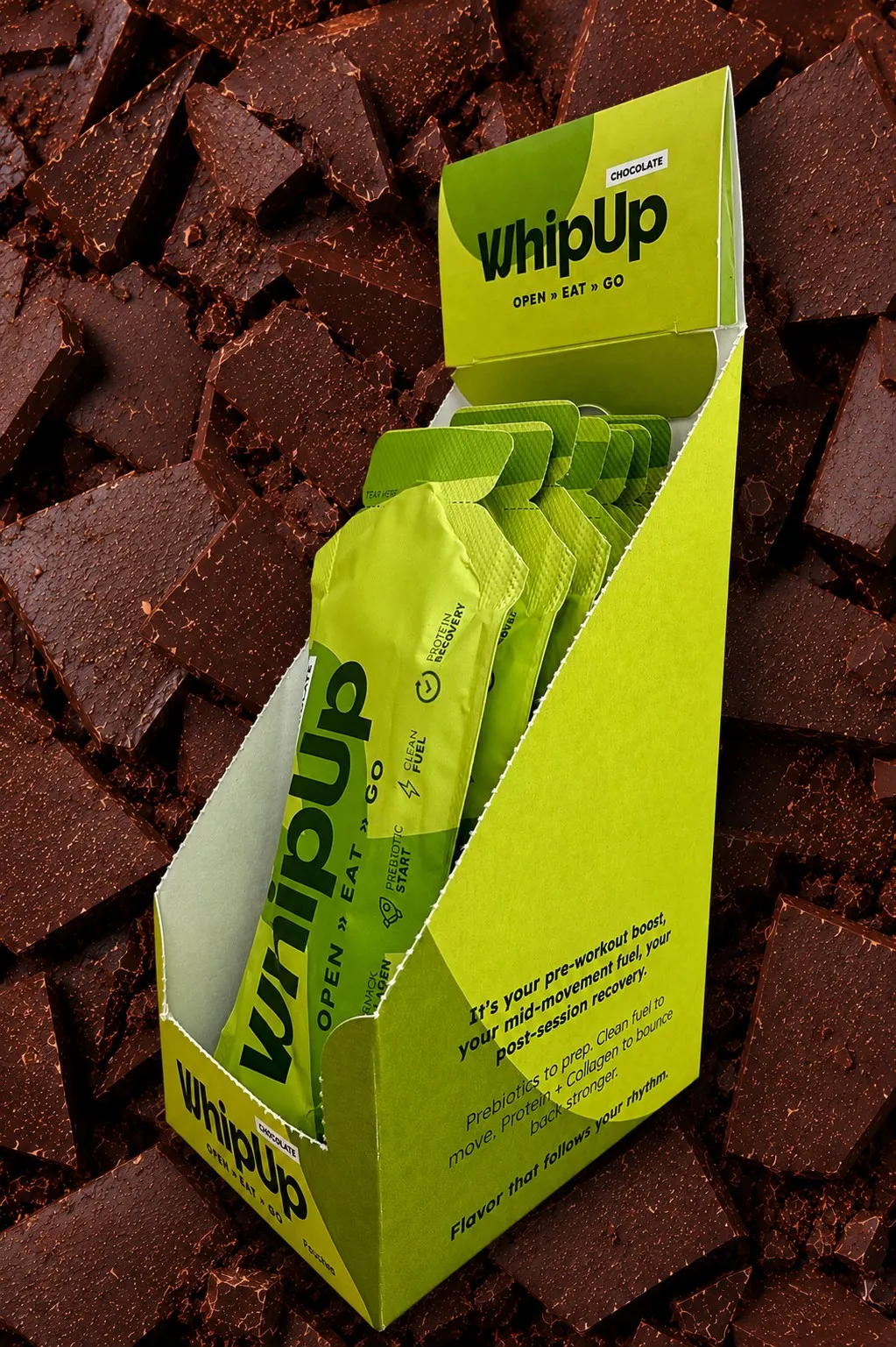 WHIPUP® CHOCOLATE Display Box – 10 x 32g Pouches