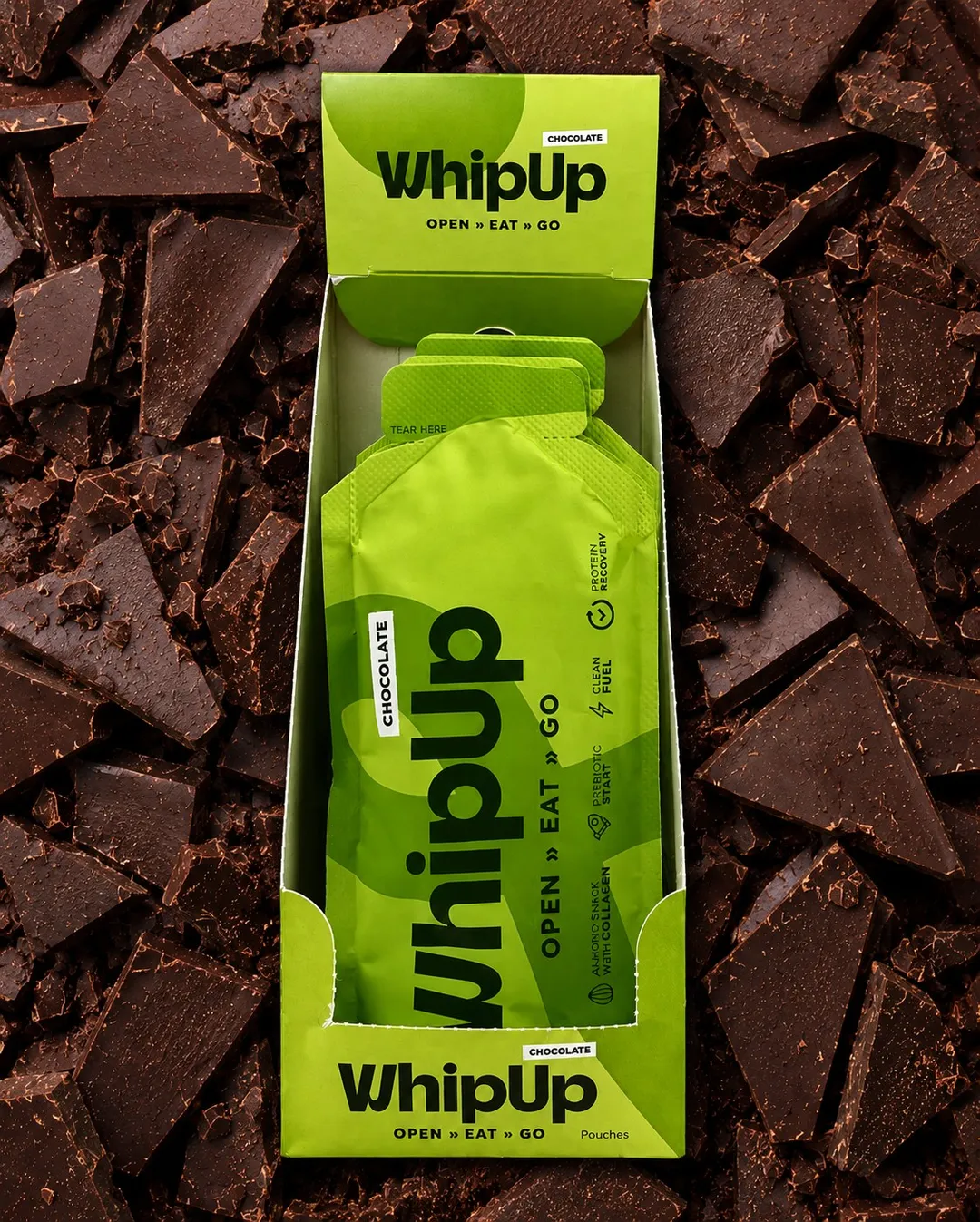 WHIPUP® CHOCOLATE Display Box – 10 x 32g Pouches