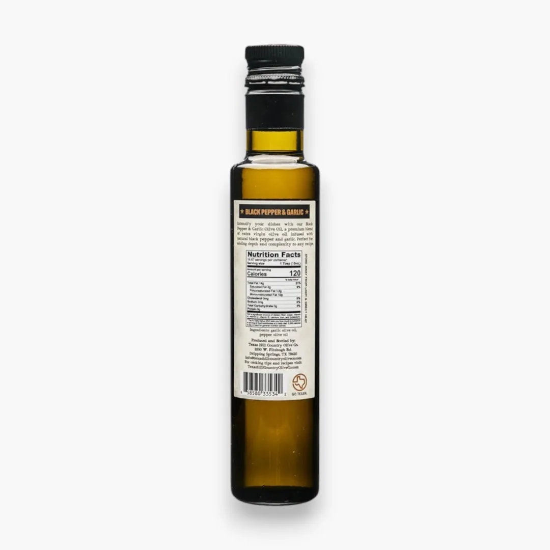 Black Pepper Garlic Infused Olive Oil - 500ml