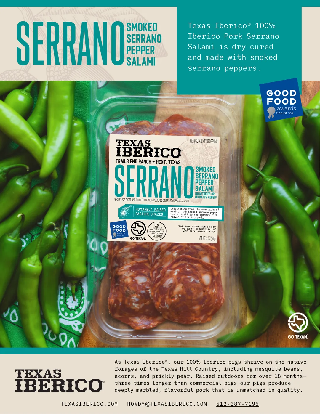 Texas Iberico® Sliced Serrano Pepper Salami
