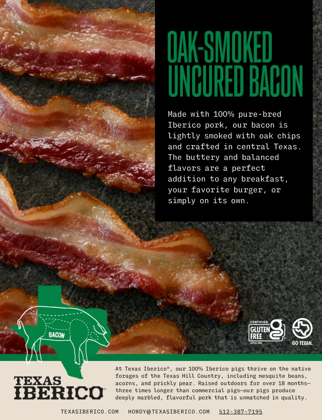 Texas Iberico® Food Service Oak-Smoked Bacon - 1 CASE