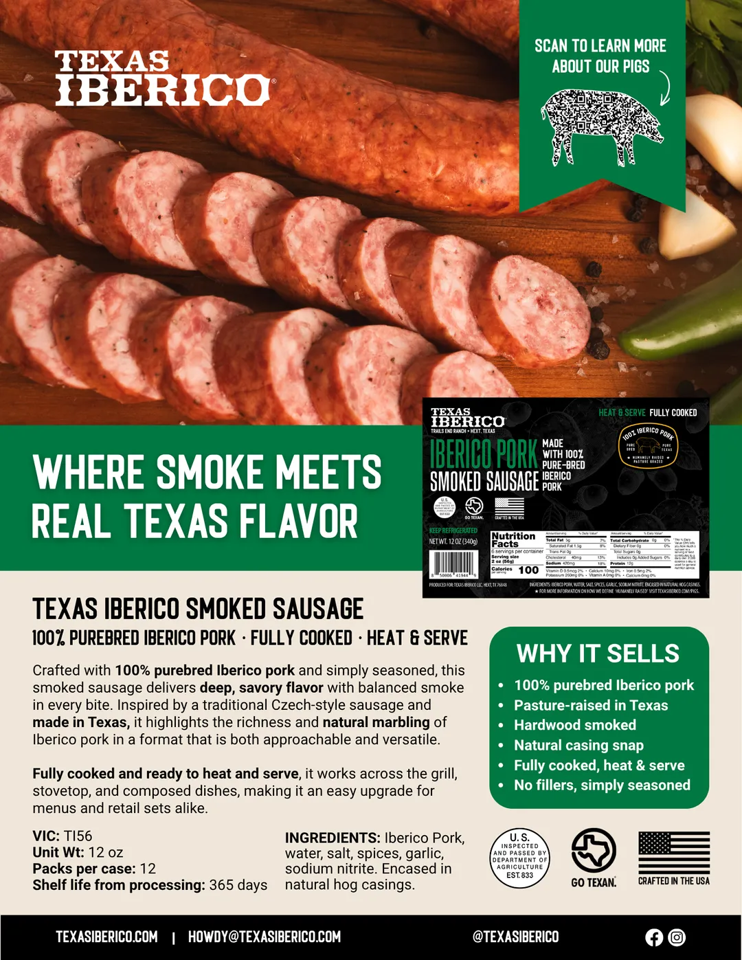 Texas Iberico® Smoked Sausage