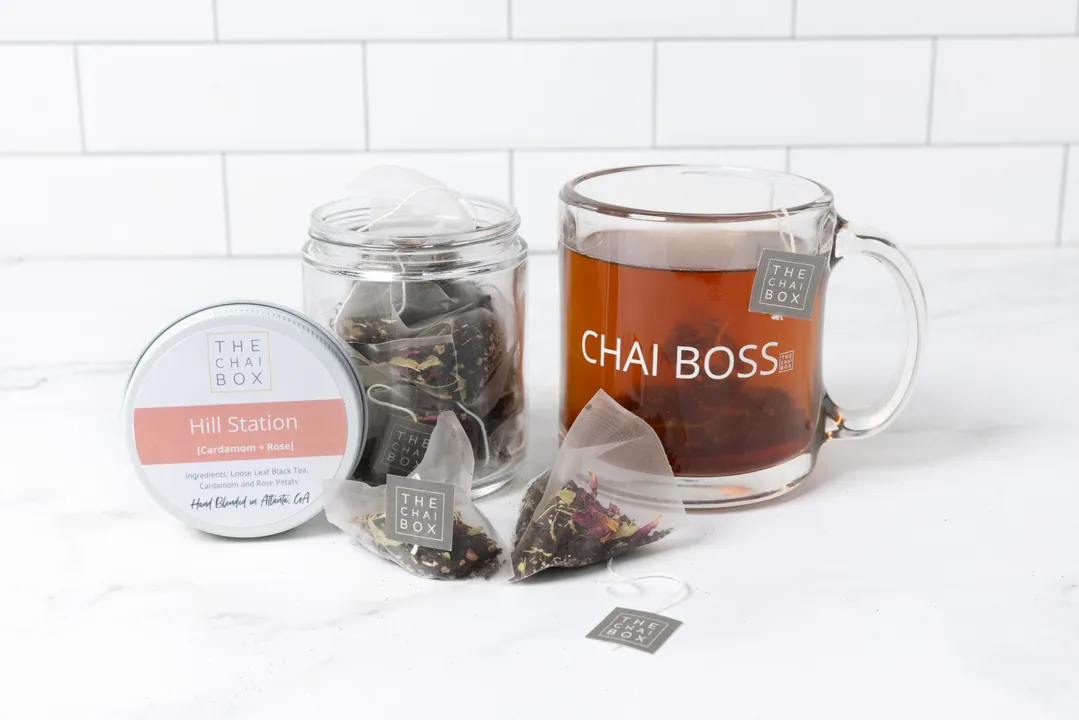  Hill Station - 12 Tea Sachets in a Glass Jar - Cardamom and Rose