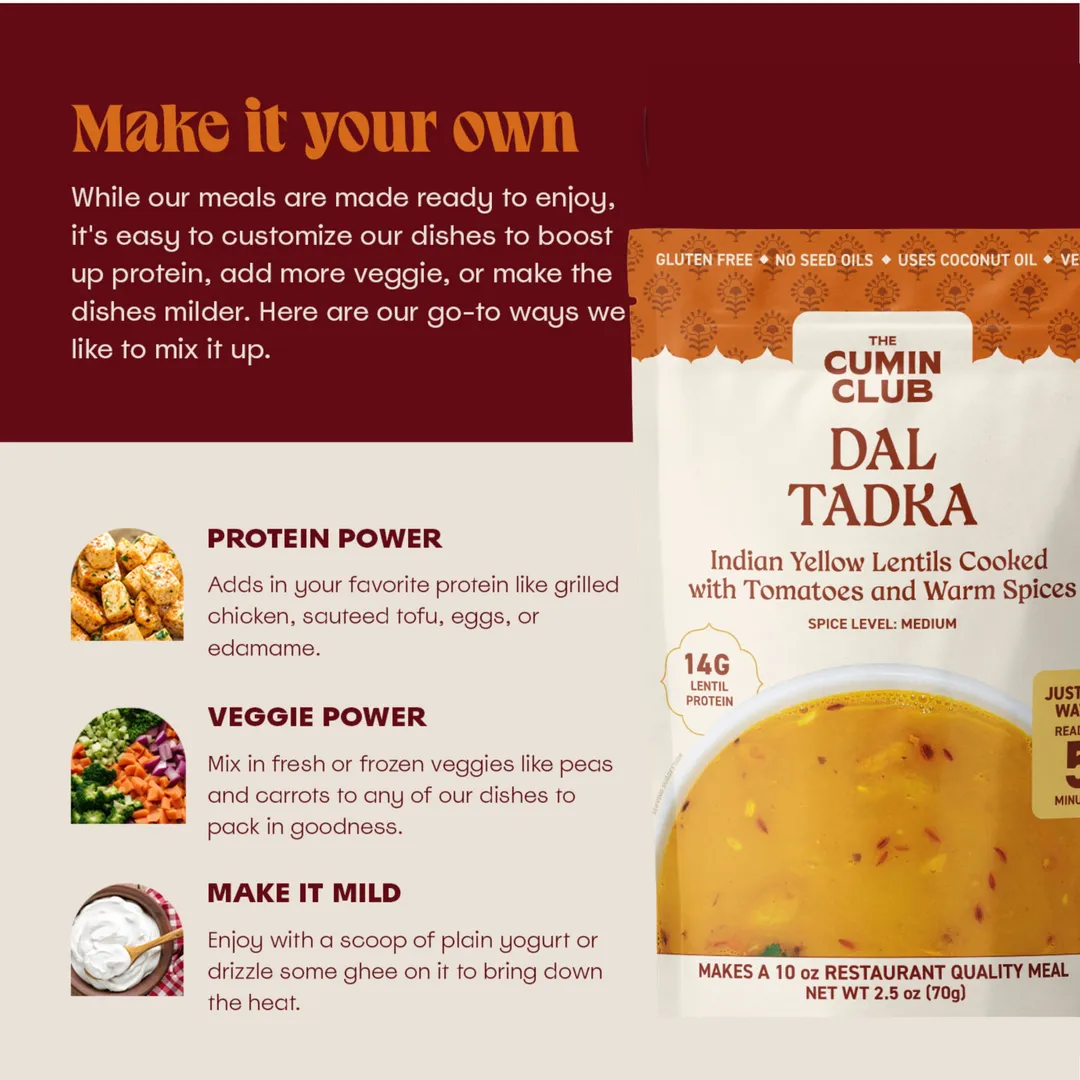 The Cumin Club Dal Tadka - Ready to eat Indian Meal