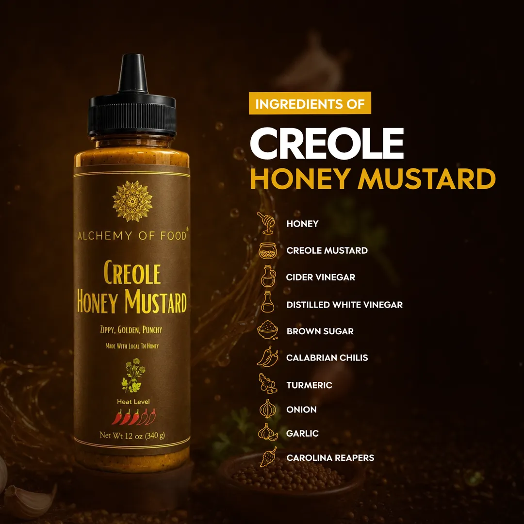 Creole Honey Mustard Award Winning Gourmet Condiment 