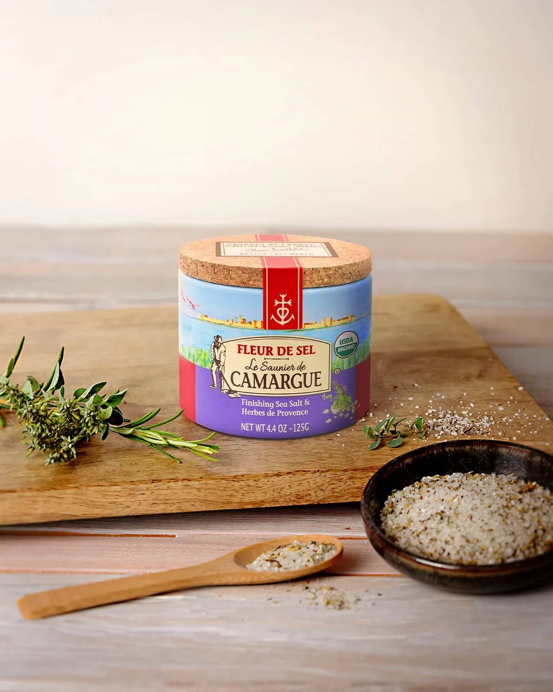 Camargue Organic Fleur de Sel with Herbs de Provence 4.4 oz