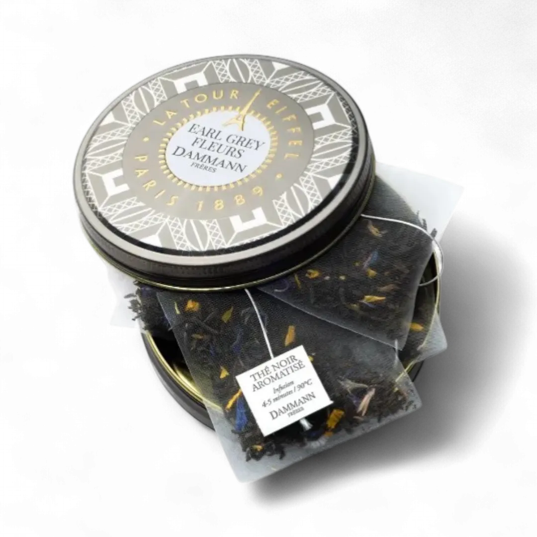 Earl Grey Flower Tin - Black Tea (Bergamot) 6 tea bags .42oz