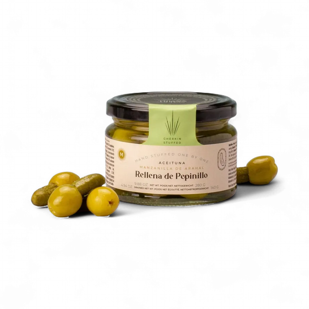 Triana Olivas Gherkin stuffed Manzanilla Olives 9.88oz