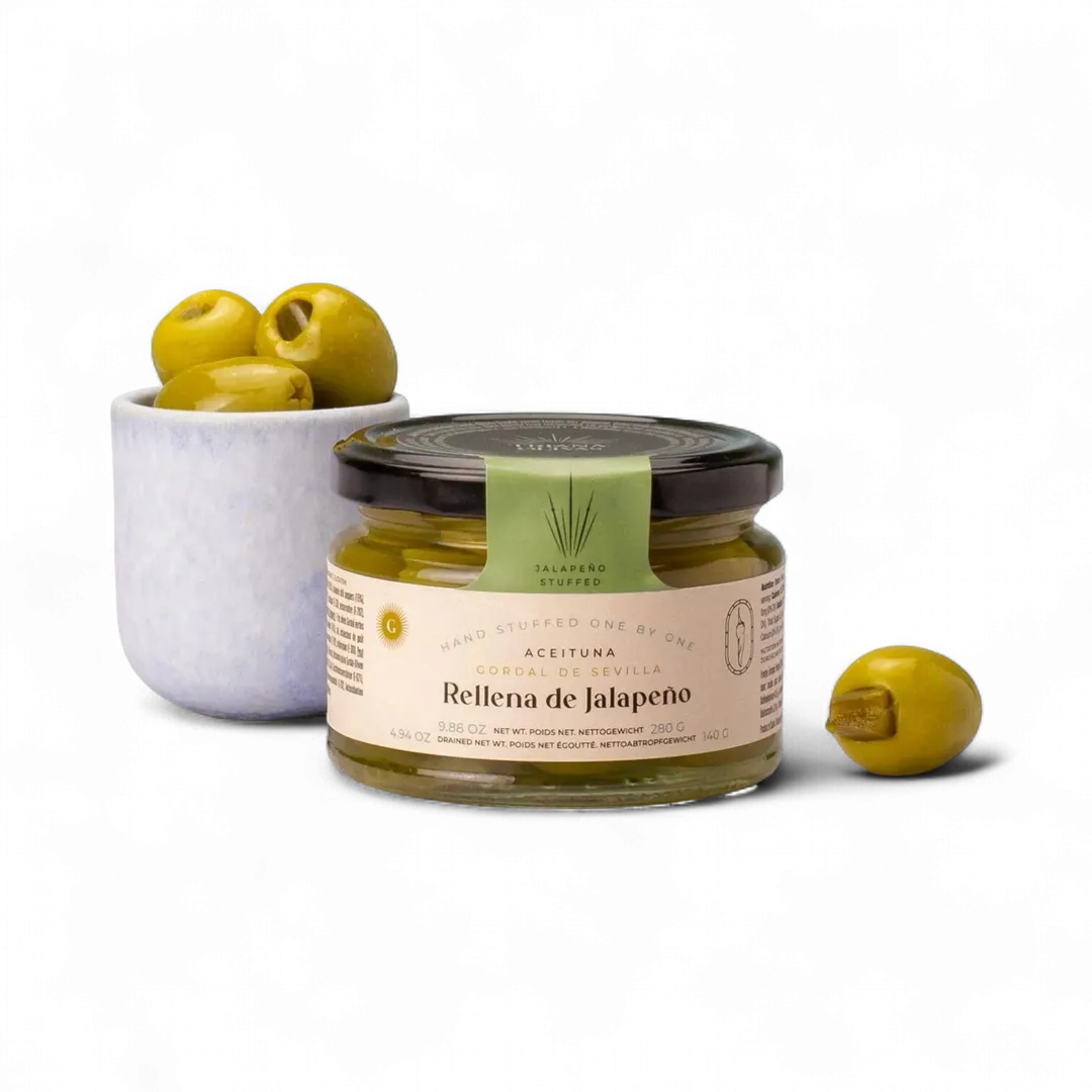 Triana Olivas Jalapeño stuffed Gordal Olives 9.88oz