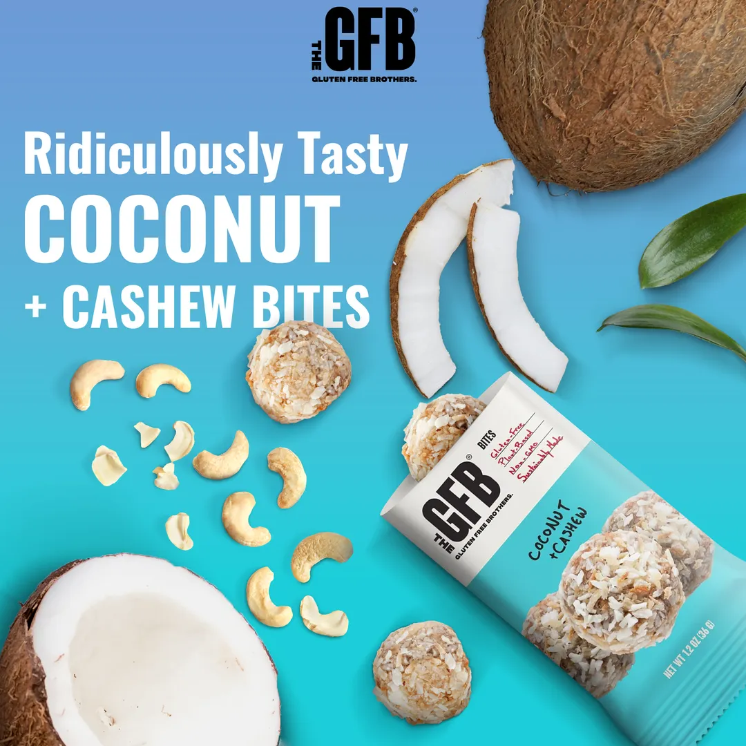 Coconut Cashew Bites: Individually Wrapped 10 Ct Box