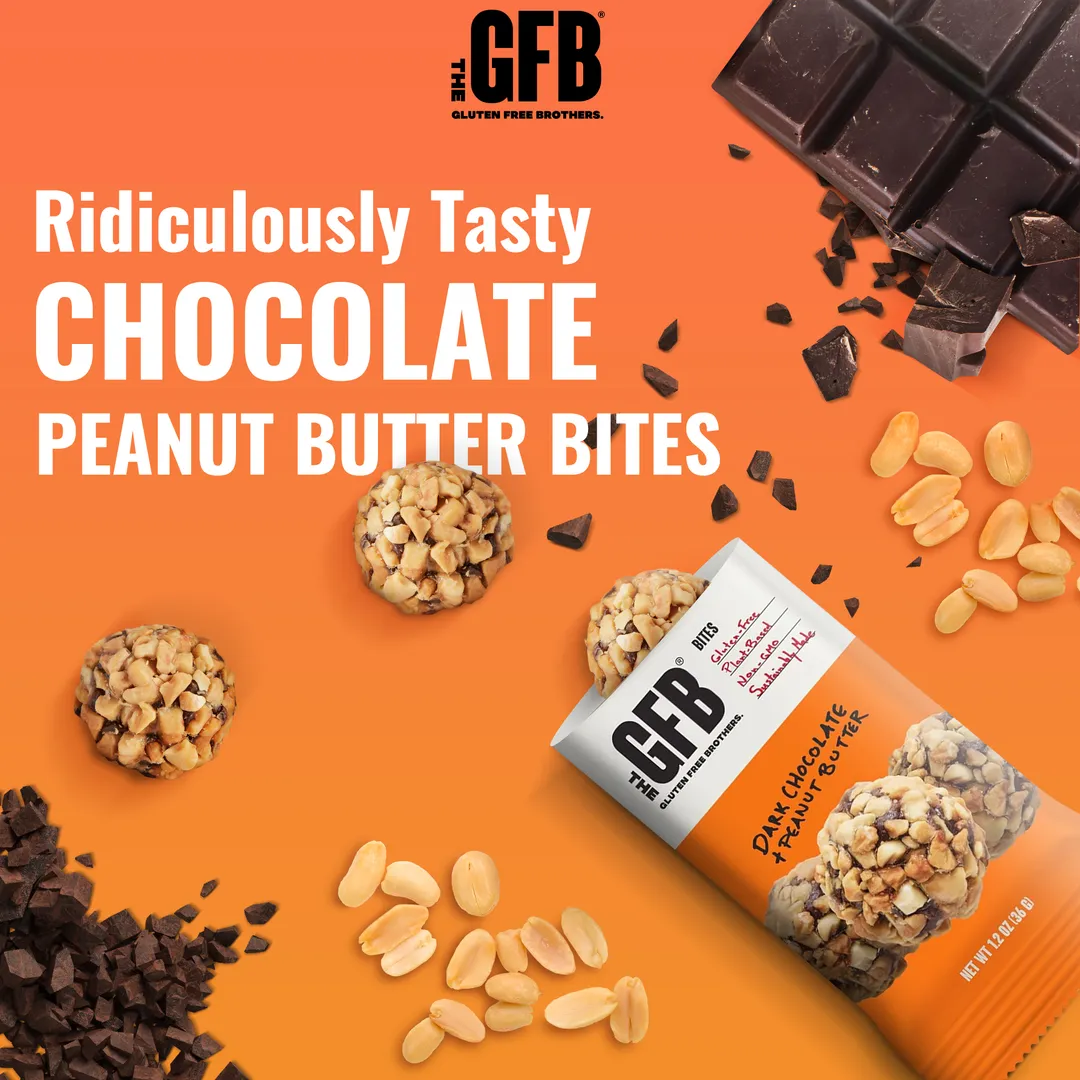 Dark Chocolate Peanut Butter Bites: Individually Wrapped 10 Ct Box