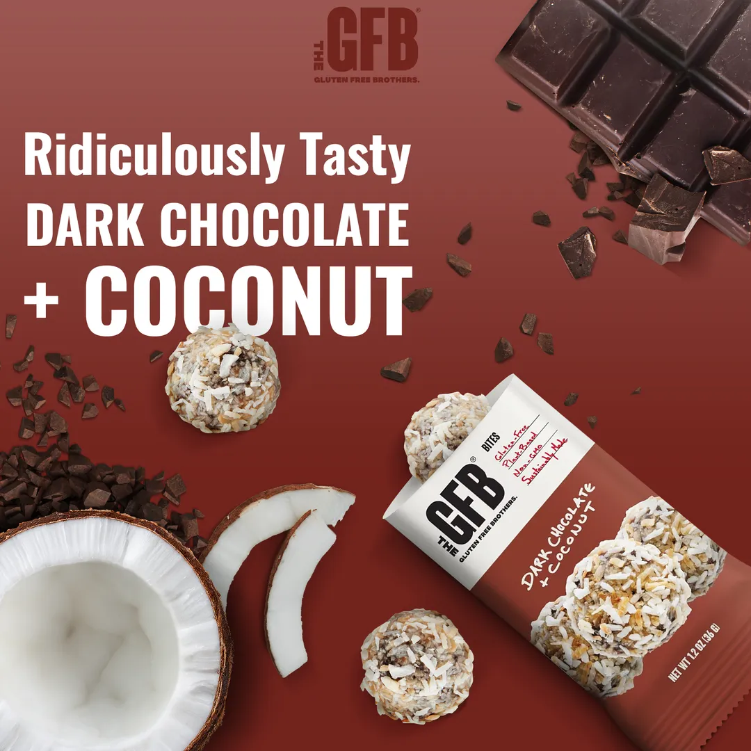 Dark Chocolate Coconut Bites: Individually Wrapped 10 Ct Box