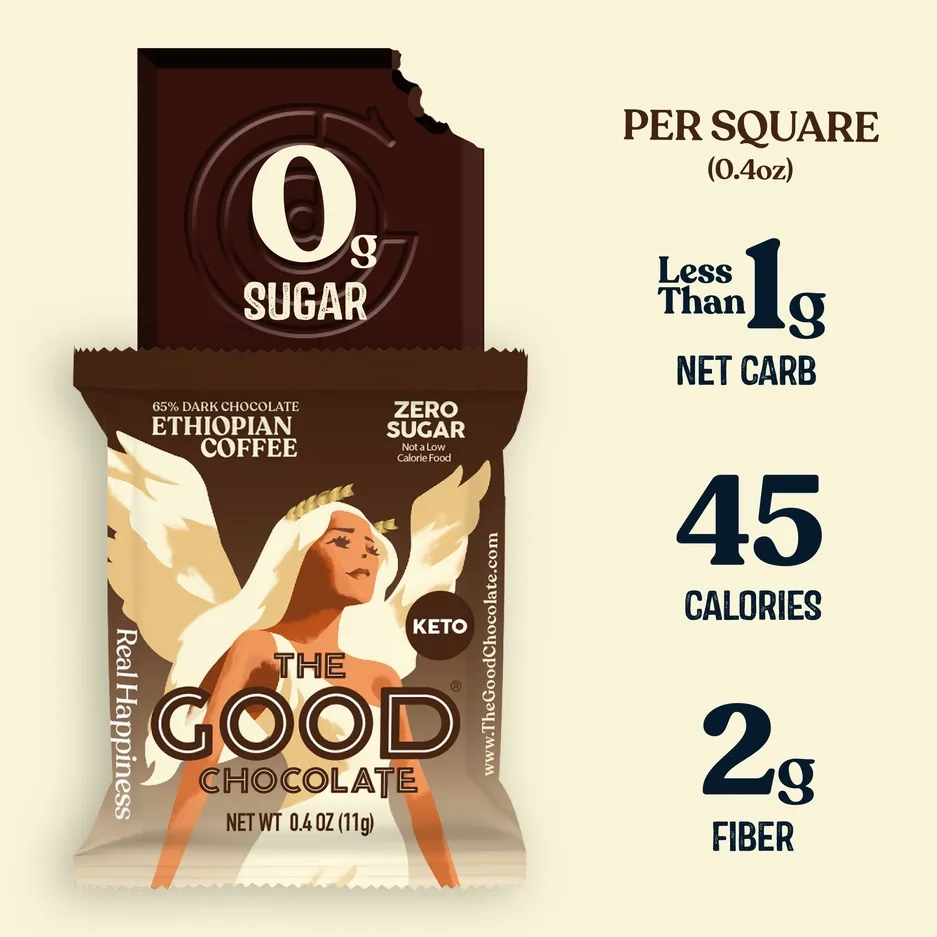Ethiopian Coffee Dark Chocolate Square / 0.4 oz (11g)
