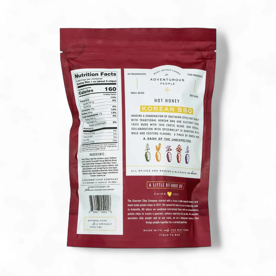 Hot Honey Korean BBQ Thick Cut Potato Chips - Case of 12