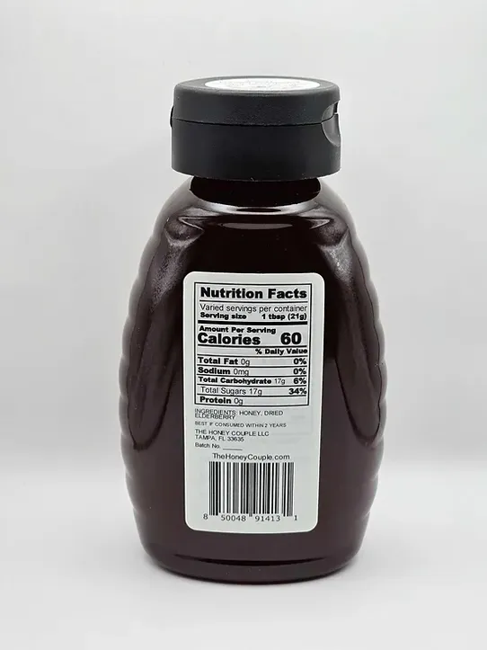 16oz Elderberry Infused Honey