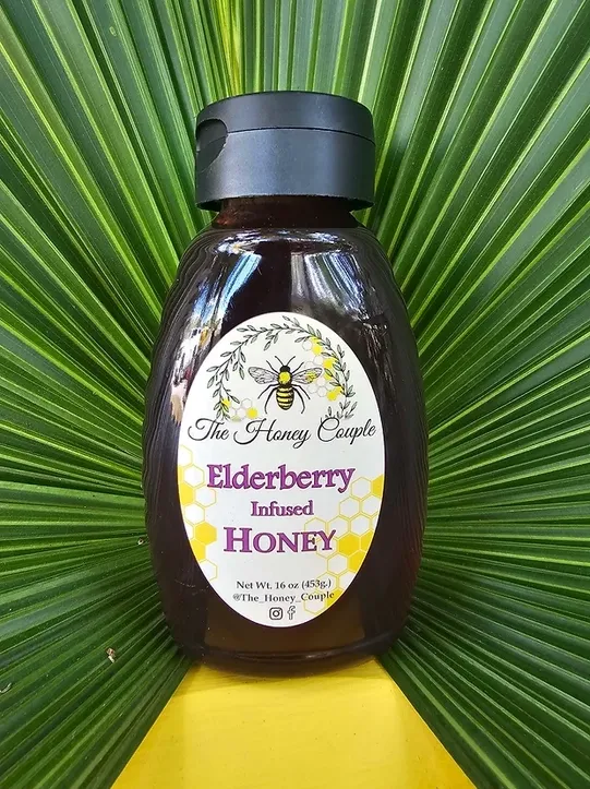 16oz Elderberry Infused Honey