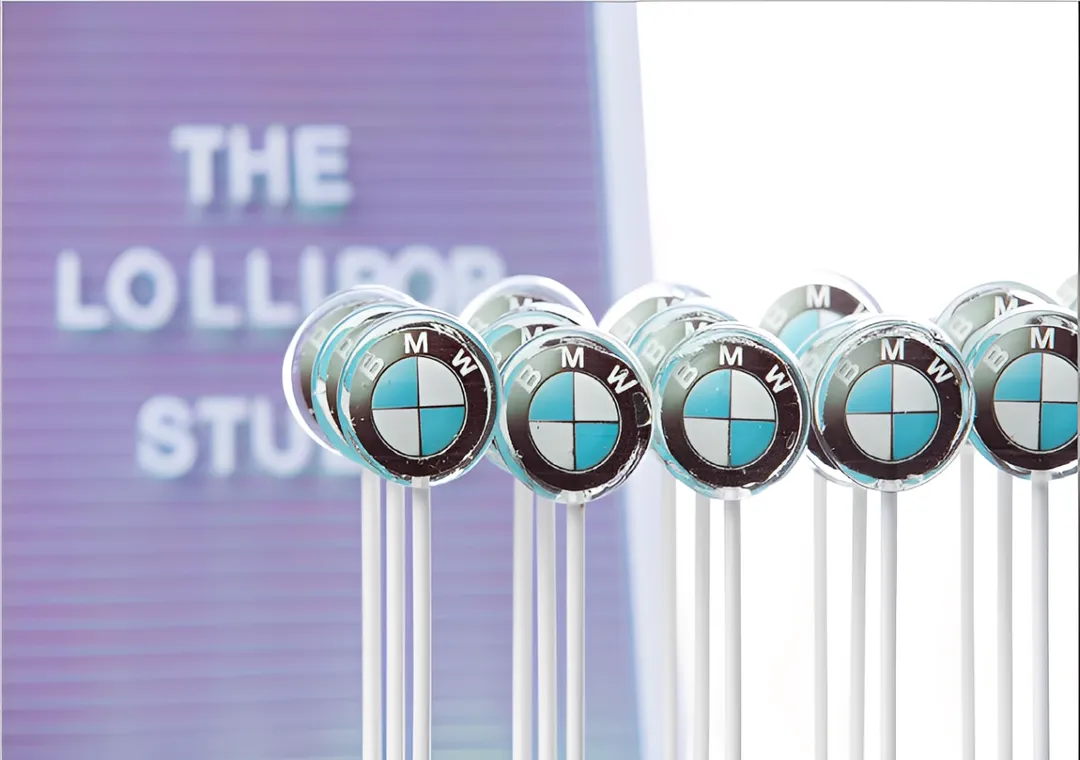 Custom Logo Lollipops Crystal Clear Branded  Event Candy 