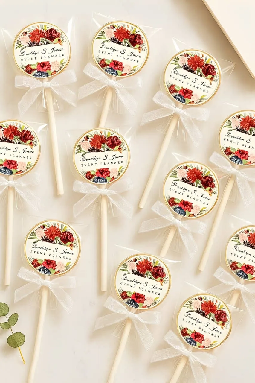 Event Planner Client Gift Lollipop - Custom Floral Lollipops 