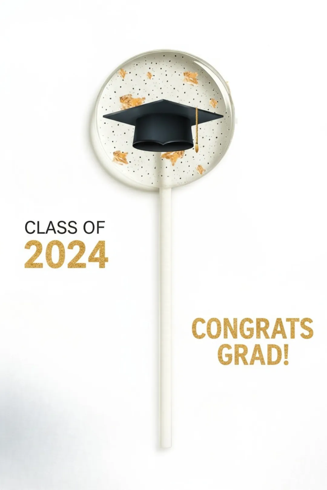 Graduation Lollipops – Graduation Cap with Gold Lollipops
