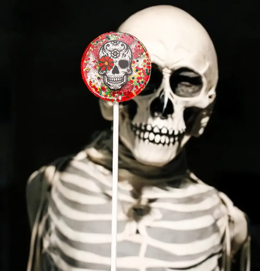 Halloween Party Favors Skull Lollipops with Edible Glitter