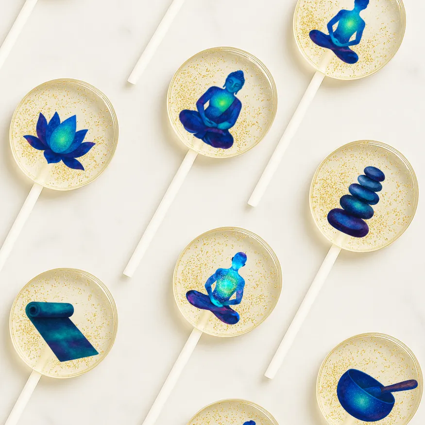 Meditation Lollipops for Yoga Studios, Wellness Favors