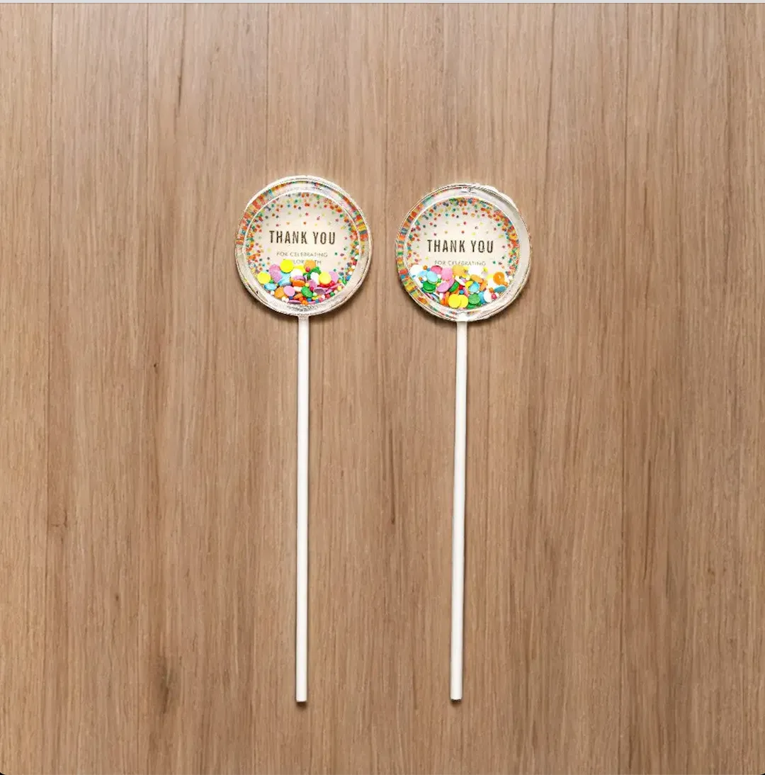 Shaker Lollipops – Confetti Sprinkles (Custom Color & Logo)